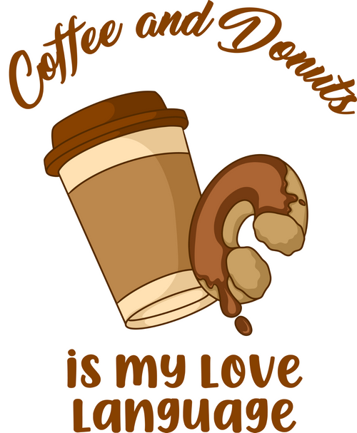 Coffee and Donuts is My Love Language Poster Canvas Movie Film Print A0 A1 A2 A3