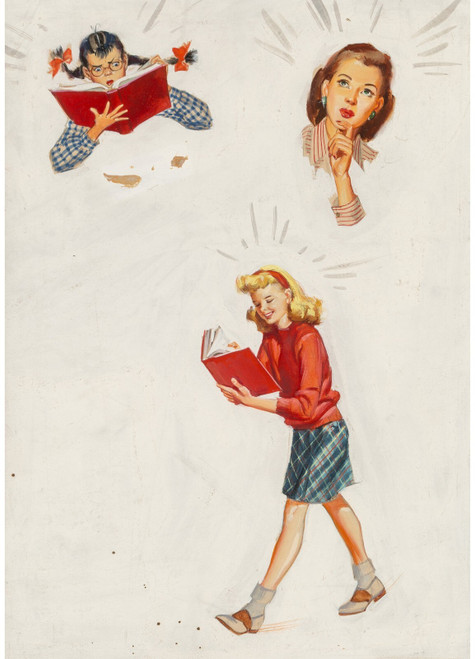 Gil Elvgren - Pinup Girl - Three Thoughtful Young Women Poster Canvas Movie Film