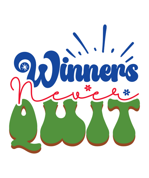 Winners Never Quit (2) Poster Canvas Movie Film Print A0 A1 A2 A3 A4 A5 A6 Art W