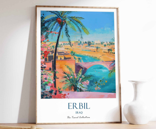 1_Erbil Print, Erbil Travel Poster, Middle East Travel Print, Islamic Decor, Gif