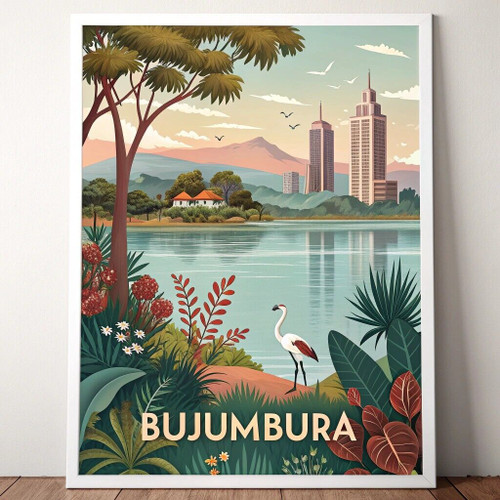 Bujumbura's Beauty - Exotic Burundi Travel Poster Art Print Poster Canvas Movie