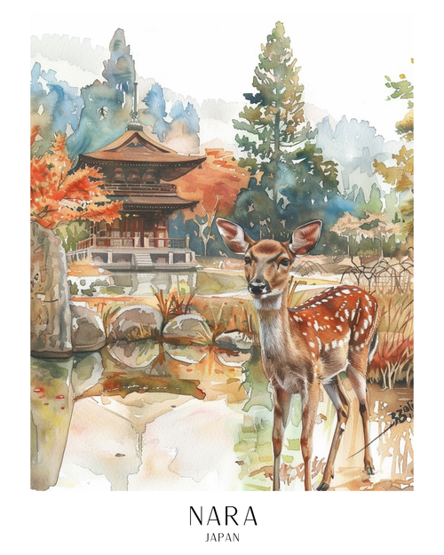 nara japan Poster Canvas Travel Holiday Trip Print Turism A0 A1 A2 A3 A4 A5 A6