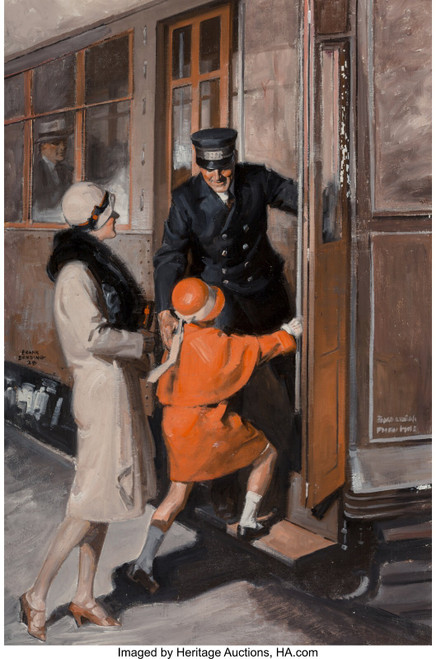 Frank Bensing (American, 1893-1993). Catching the Train, 1928. Poster Canvas Mov