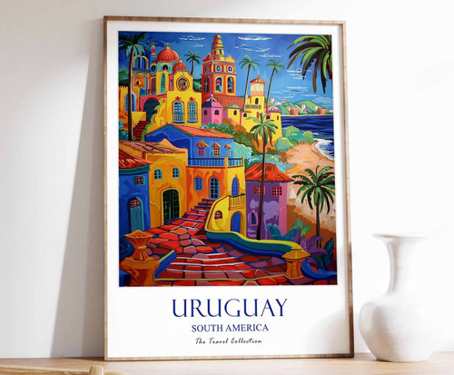 9_Uruguay Travel Poster, Uruguay Print, South America Travel Art, Tropical decor