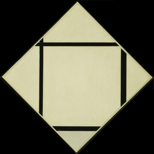 Piet Mondrian - Tableau I Lozenge with Four Lines and Gray Poster Canvas Movie F