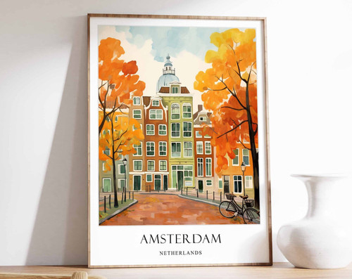 7_Amsterdam Poster, Netherlands Poster, Canal Poster, City Poster, Travel Poster