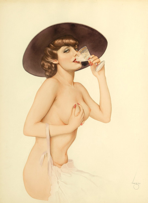 Alberto Vargas (American, 1896-1982). Martini Time, 1935 Art Gallery Poster Canv