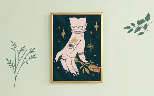 A Pinch Of This Hand Gesture Botanical Art Print - Unframed A6 A5 A4 A3 - Spells