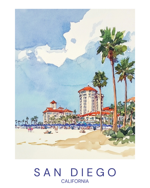 San Diego (6) Poster Canvas Travel Holiday Trip Print Turism A0 A1 A2 A3 A4 A5 A
