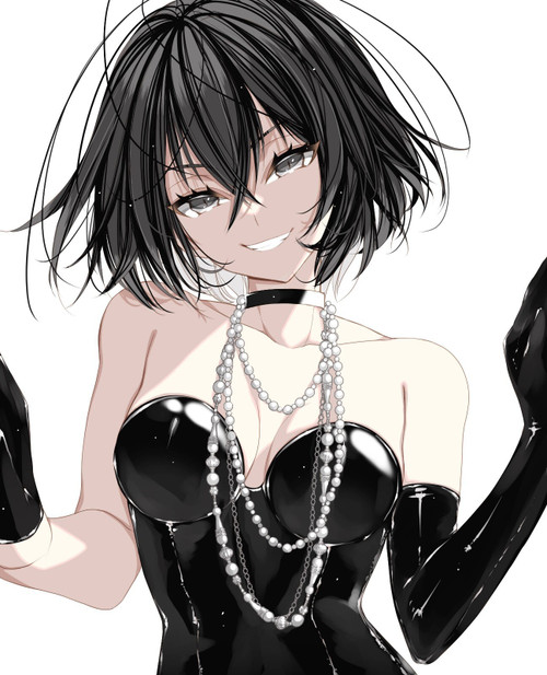 Black Latex Dress Anime E Girl Poster Canvas Movie Film Print A0 A1 A2 A3 A4 A5