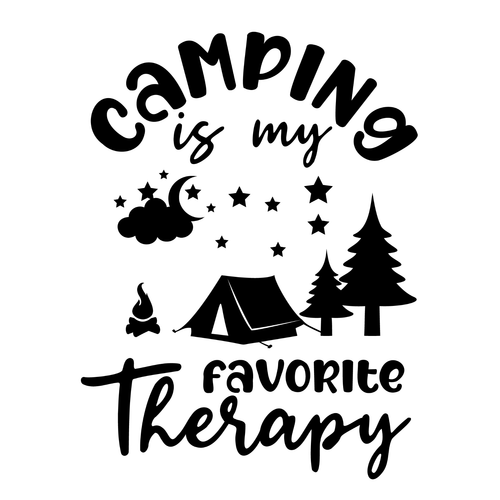 Camping is My Favorite Therapy Poster Canvas Movie Film Print A0 A1 A2 A3 A4 A5
