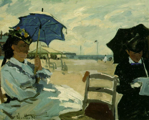 MONET-Claude-1870-The-Beach-at-Trouville Poster Canvas Movie Film Print A0 A1 A2
