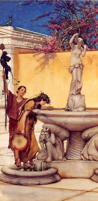 Alma-Tadema-Between-Venus-and-Bacchus Poster Canvas Movie Film Print A0 A1 A2 A3