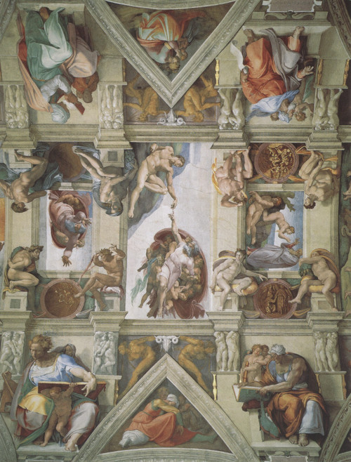 203. detail of the ceiling of the sistine chapel Poster Canvas Movie Film Print