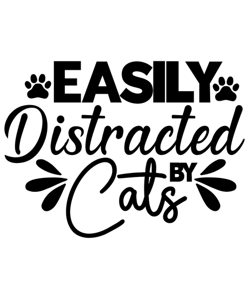 Easily Distracted By Cats-01 Poster Canvas Movie Film Print A0 A1 A2 A3 A4 A5 A6