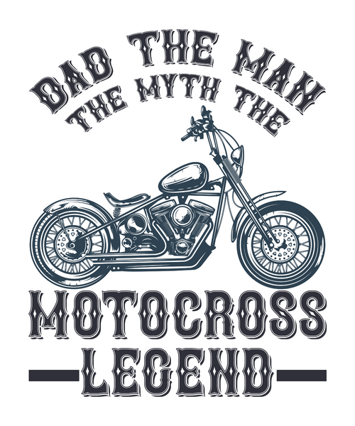Dad The Man The Myth The Motocross Legend-01 Poster Canvas Movie Film Print A0 A