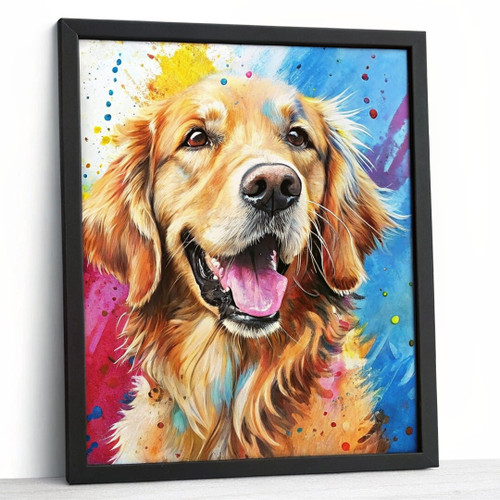 Golden Retriever Print Dog Artwork Dog Gift Bright Colours Dog Art Retriever Art