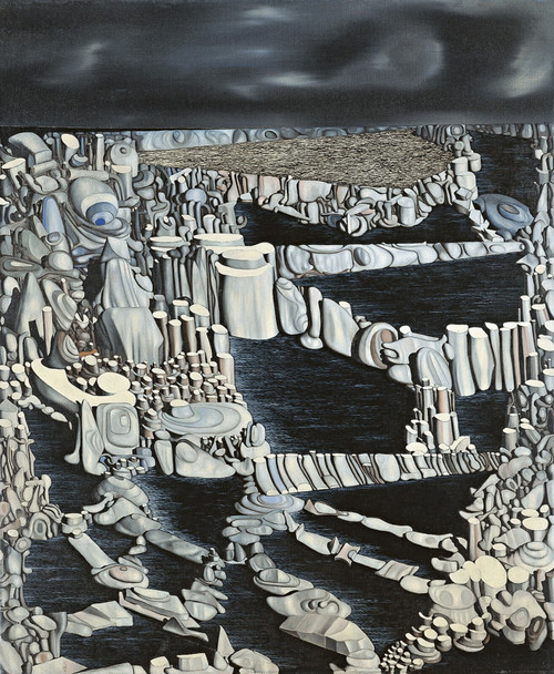 Yves Tanguy - Les nombres imaginaires-1954 Poster Canvas Movie Film Print A0 A1