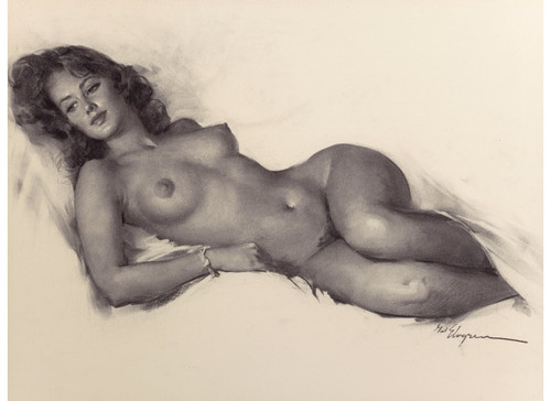 Gil Elvgren - Pinup Girl - Reclining Nude 2 Poster Canvas Movie Film Print A0 A1