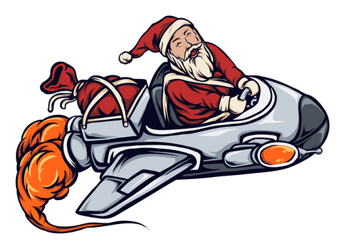 195. Santa on Plane Sticker Poster Canvas Movie Film Print A0 A1 A2 A3 A4 A5 A6