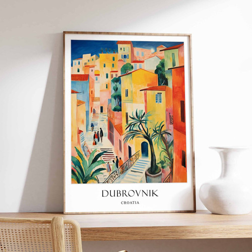 4_Dubrovnik Poster, Croatia Poster, European Poster, Medieval Poster, Coastal De