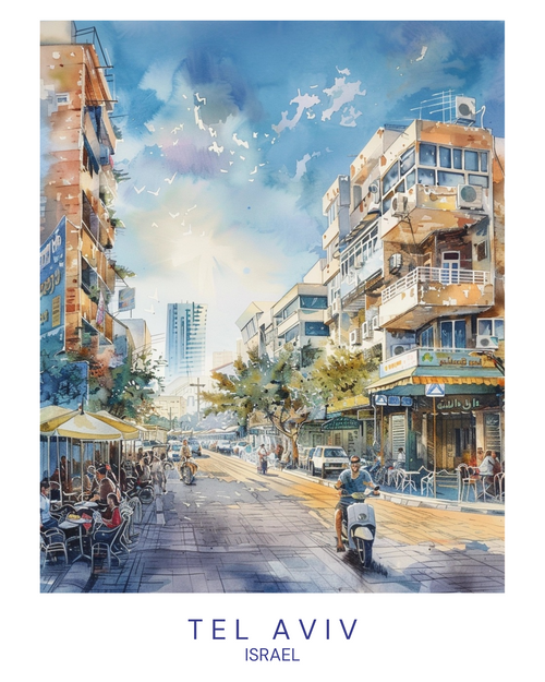 Tel Aviv Israel (5) Poster Canvas Travel Holiday Trip Print Turism A0 A1 A2 A3 A