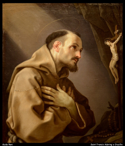guido-reni---saint-francis-adoring-a-crucifix--jpb_15477454098_o(1) Poster Canva