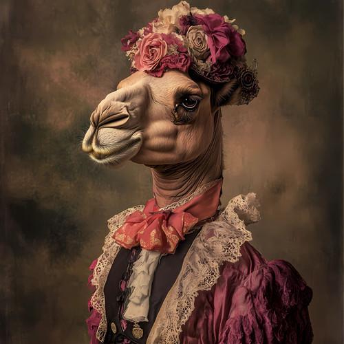 Lady Camel with a variety of traditional and decorative elements, including a l