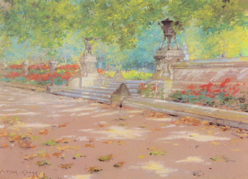William Merritt Chase - Terrace Prospect Park-1886 Poster Canvas Movie Film Prin