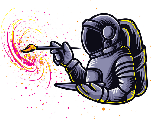 172. Astronaut Paint in Space Poster Canvas Movie Film Print A0 A1 A2 A3 A4 A5 A