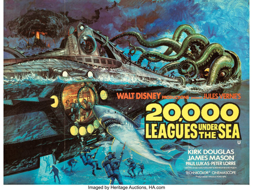 20,000 Leagues Under the Sea (Buena Vista, 1954, R-1963, R-1971. A Poster Canvas