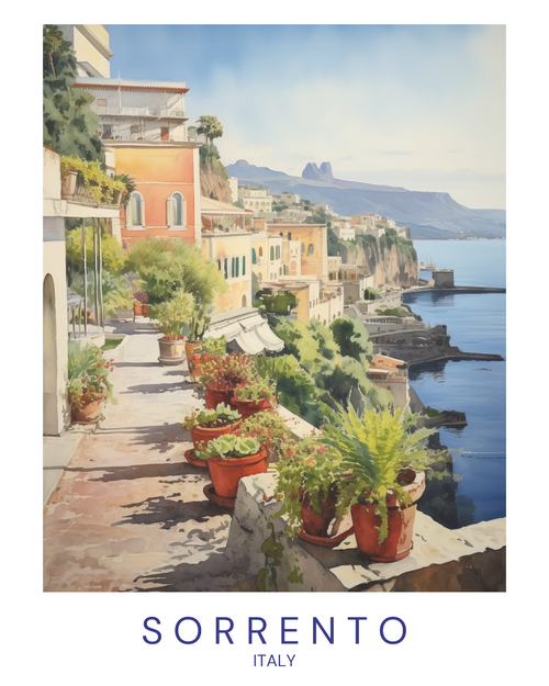 sorrento Poster Canvas Travel Holiday Trip Print Turism A0 A1 A2 A3 A4 A5 A6