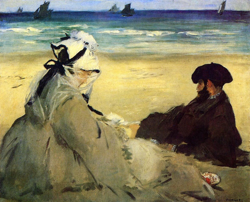 Edouard Manet - On the Beach - 1873 Poster Canvas Movie Film Print A0 A1 A2 A3