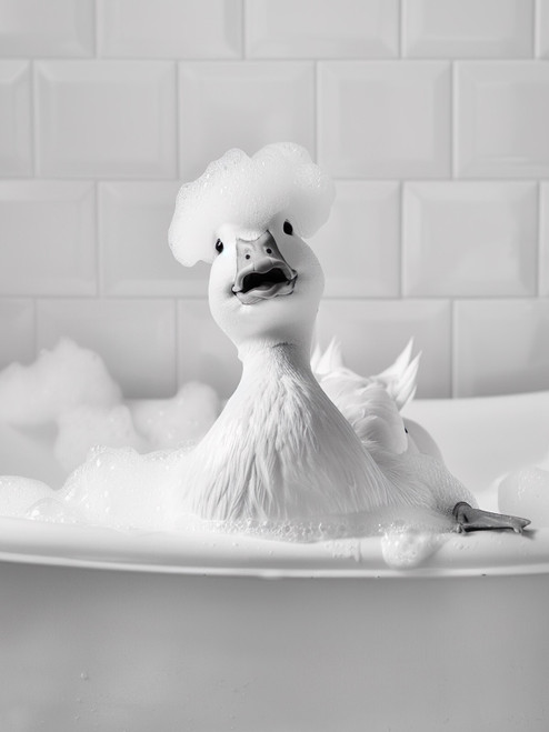 Duck in Bath-2-3by4 Poster Canvas Funny Annimals Pritnt A0 A1 A2 A3 A4 A5 A6