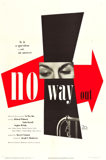 No Way Out (1950)_1 Poster Canvas Movie Film Print A0 A1 A2 A3 A4 A5 A6 Art Wall