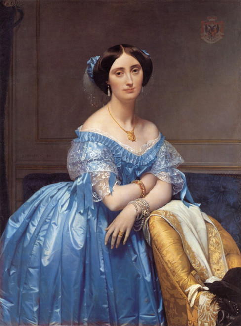 Ingres_Princess_Albert_de_Broglie Poster Canvas Movie Film Print A0 A1 A2 A3 A4