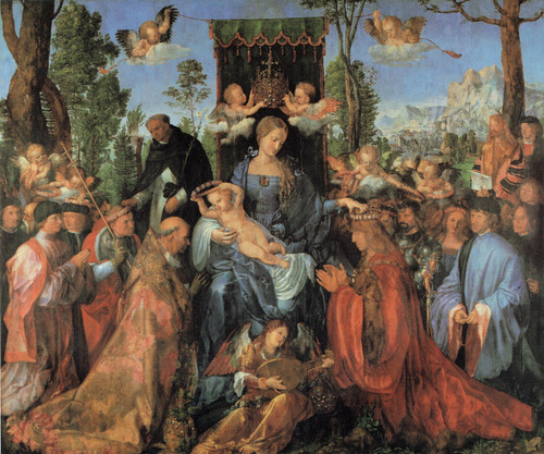 Durer- The Alterpiece of the Rose Garlands- 1506 Poster Canvas Print Art Paintin