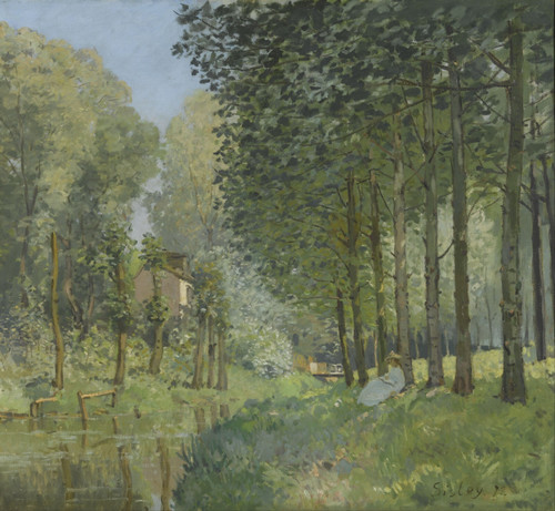 Alfred-Sisley-Rest-along-the-Stream.-Edge-of-the-Wood---Google Poster Canvas Pri