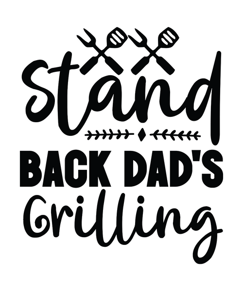 Stand Back Dad's Grilling-01 (2) Poster Personalized Canvas Movie Film Print A0