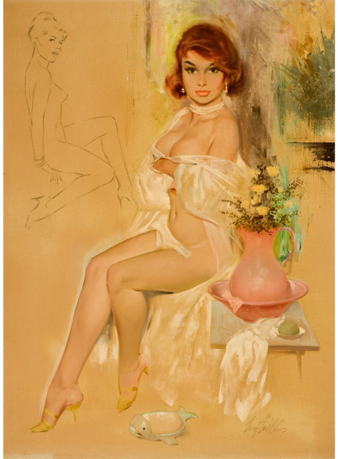 PinUp Girl - Fritz Willis April Brown 1964 Poster Canvas Movie Film Print A0 A1