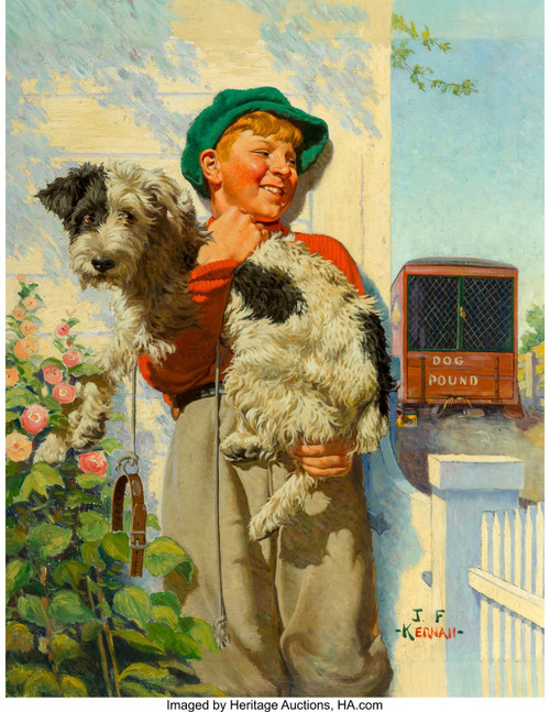 Joseph Francis Kernan (American, 1878-1958). Boy and his Dog, This Week cover, S