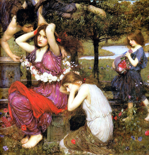 Jw_23_Flora and the Zephyrs ( Detail )_1897_J.W.Waterhouse_sqs Poster Canvas Mov