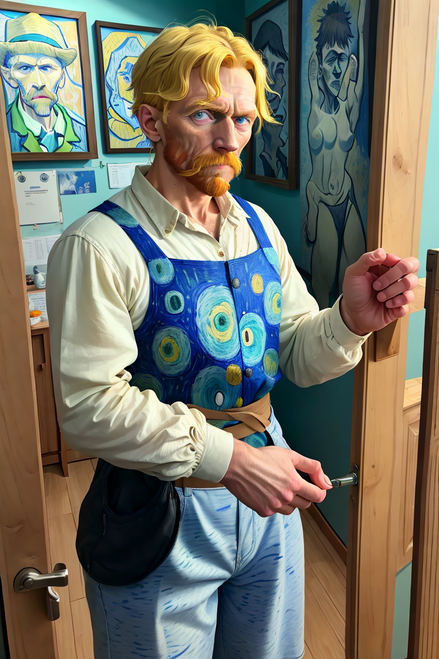 Picasso Van Gogh Mackie (3) Poster Canvas Movie Film Print A0 A1 A2 A3 A4 A5 A6