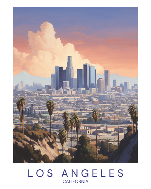 los angeles 1 Poster Canvas Travel Holiday Trip Print Turism A0 A1 A2 A3 A4 A5 A