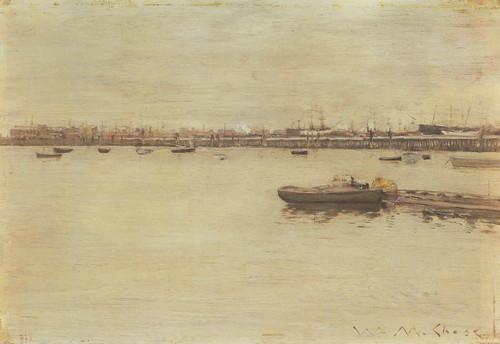 William Merritt Chase - Harbor Scene-1885 Poster Canvas Movie Film Print A0 A1 A
