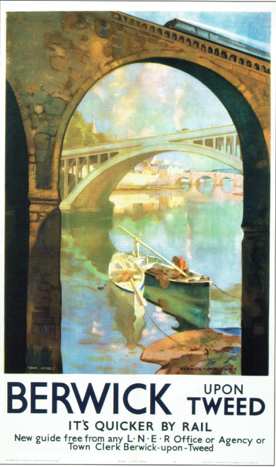 Scotland Railway vintage poster (4) Berwick 2 Poster Canvas Movie Film Print A0