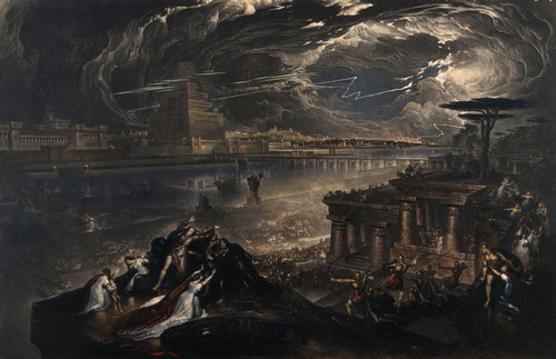 John Martin - The fall of Babylon Poster Canvas Movie Film Print A0 A1 A2 A3 A4