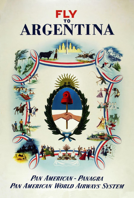 50121921103_ALAJÁLOV. Fly to Argentina, Pan American-Panagra, c. 1940s.-artofun