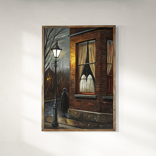 Romantic ghost couple in the window art print - Romance ghosts dark academia spo