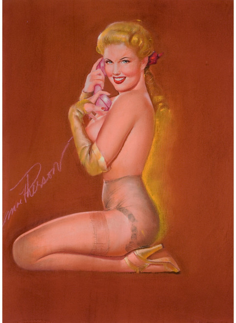 Earl Macherson - Pinup Girl - Golden Lame 1950 Poster Canvas Print Art Painting
